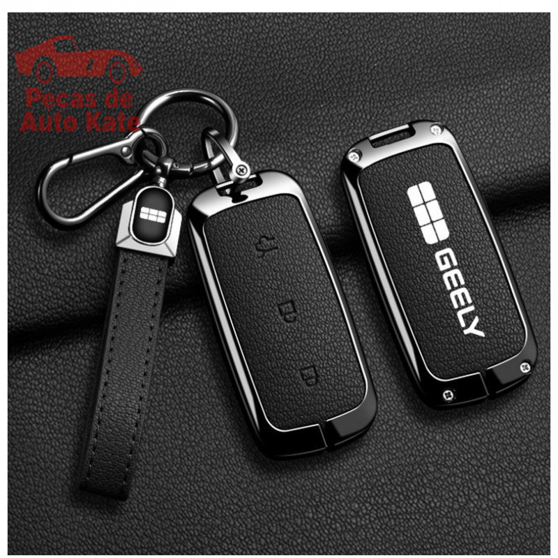 Para Geely EX5 2024 2025, Capa de Chave de Carro em Liga de Zinco e Couro, Acessórios para Chave 7QKS