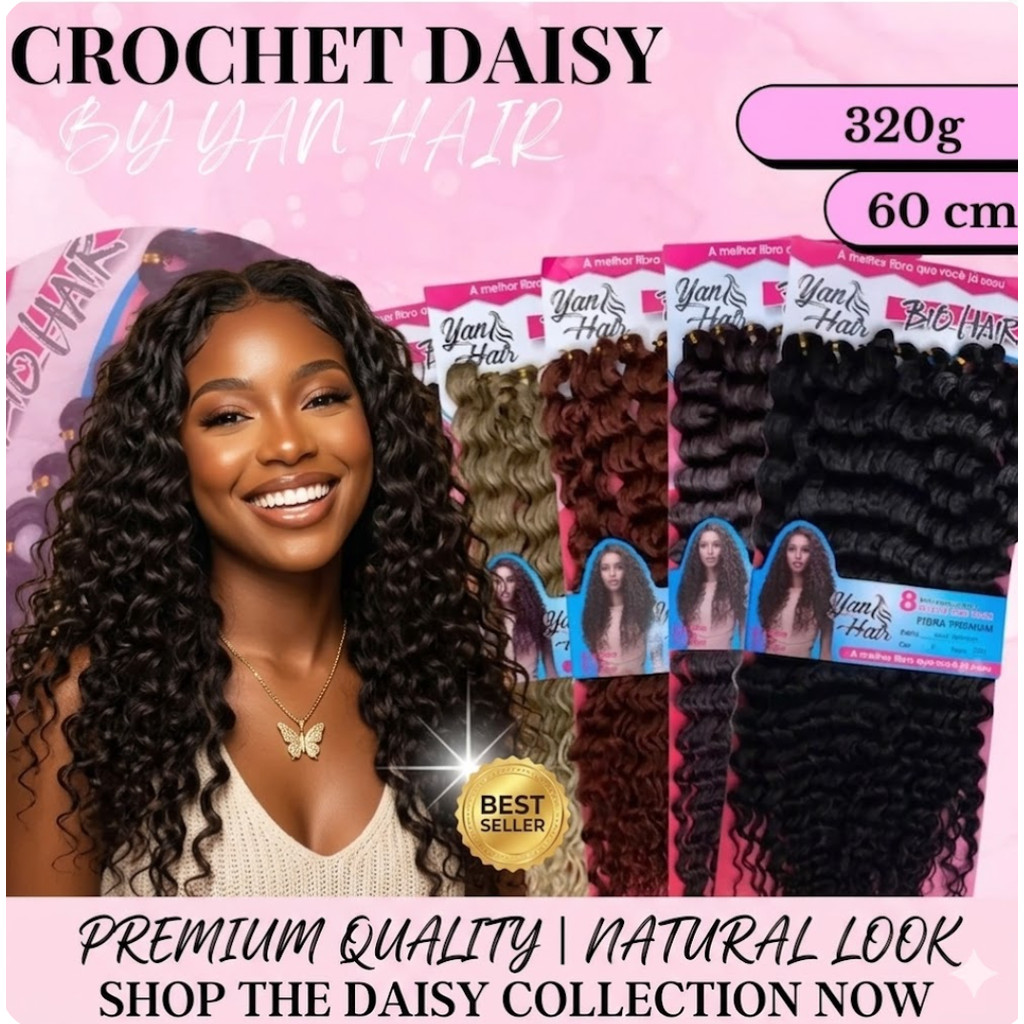 Cabelo Orgânico Cacheado Super Natural Crochet Braid Daisy em Oferta na Shopee