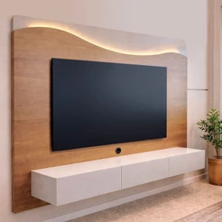 Painel para TV até 86 Polegadas Lumiere 3 Gavetas com Led - Artely Móveis