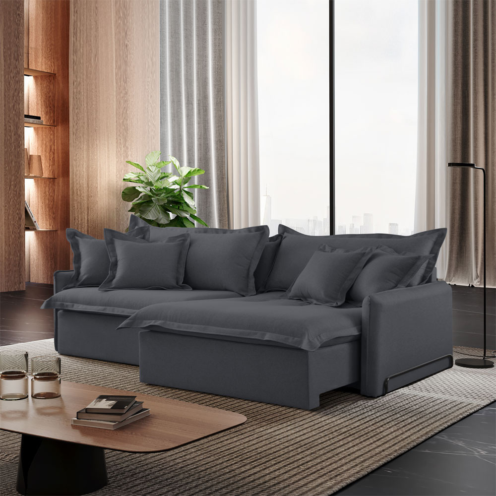 Sofá Cama Leona Retrátil e Reclinável 210 cm Braço 15 cm Meu Sofá Online