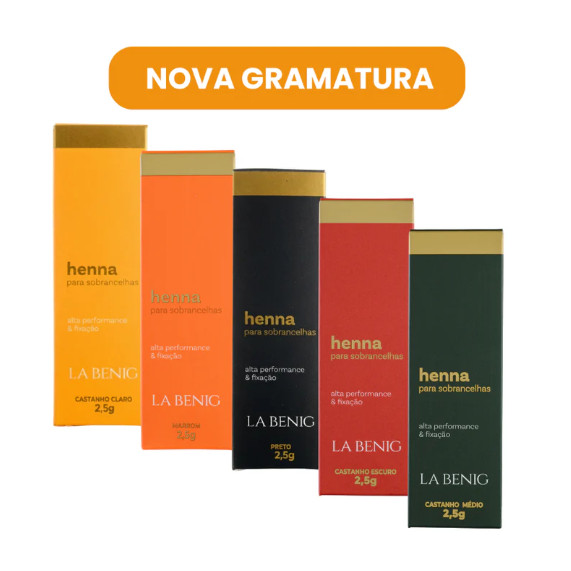 Hennas La Benig Cores Variadas 2,5G Cada