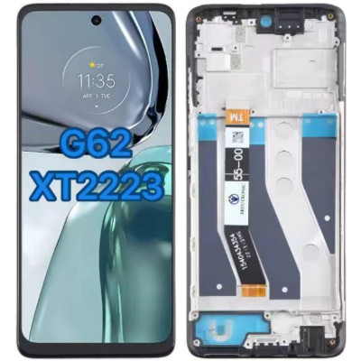 Frontal Tela Display Touch Moto G62 XT2223-1 5G Original PREMIUM Vivid Color C/ Aro, Flex Volume, Home e Motor VibraCall