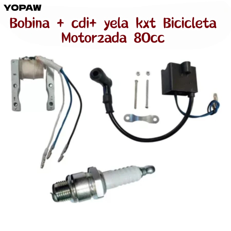 Bobina + Cdi + Vela Kxt Bicicleta Motorizada 80cc