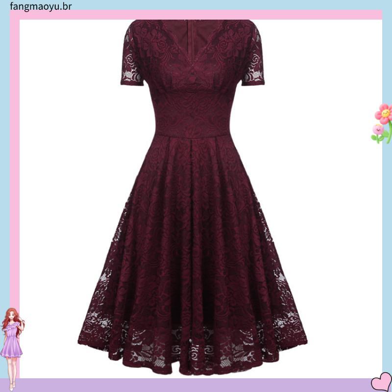 Vestido Feminino de Festa Longo Acinturado Mangas Curta Forrado Luxo e Glamour
