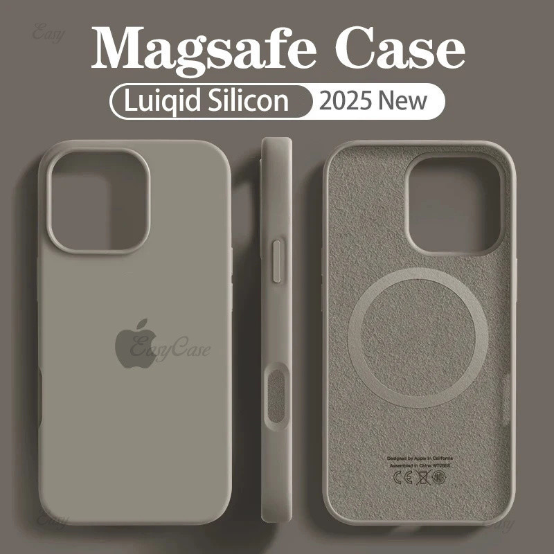Capa de telefone Magsafe de carregamento sem fio de Silicone líquido Original, adequada para iPhone 16 15 14 13 Pro Max