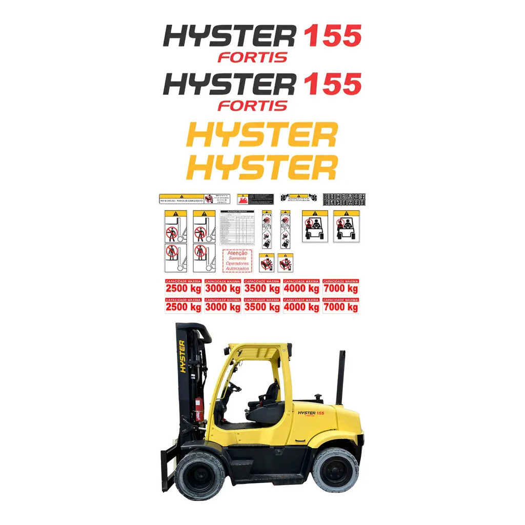 Kit Adesivo Empilhadeira Hyster 155 Fortis Completo Mk