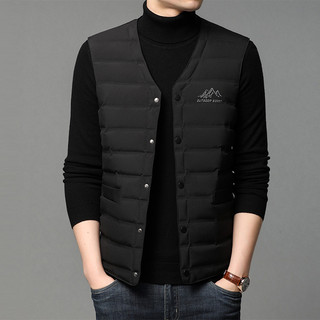 Outono inverno com decote em V jaqueta colete masculino leve colete térmico jaqueta Casual colete masculino