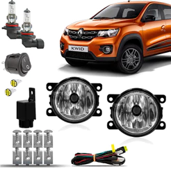 Kit Farol Milha Neblina Auxiliar Farolete Completo Cibie Renault Kwid 2017 18 19 20 21 22 23 2024