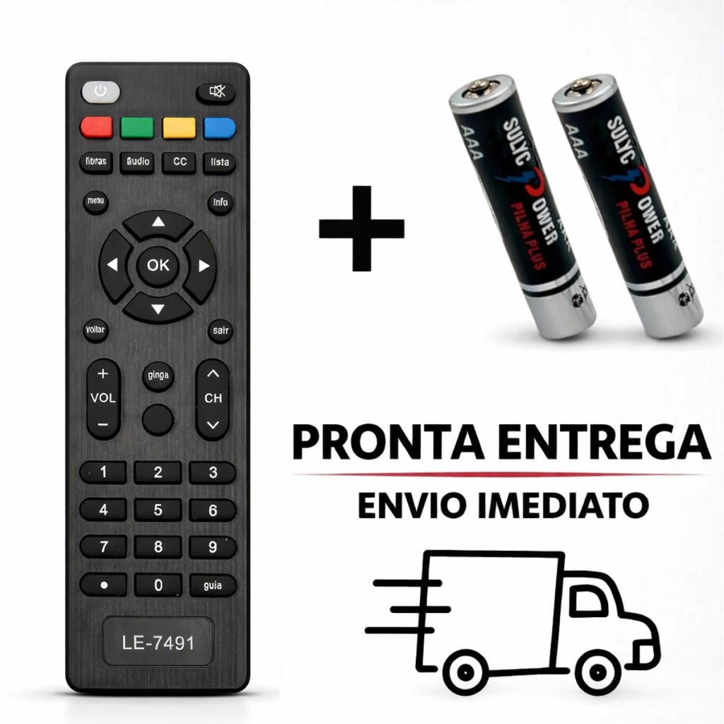 Controle Remoto Multilaser / HY-306 LE-7490 + Pilhas