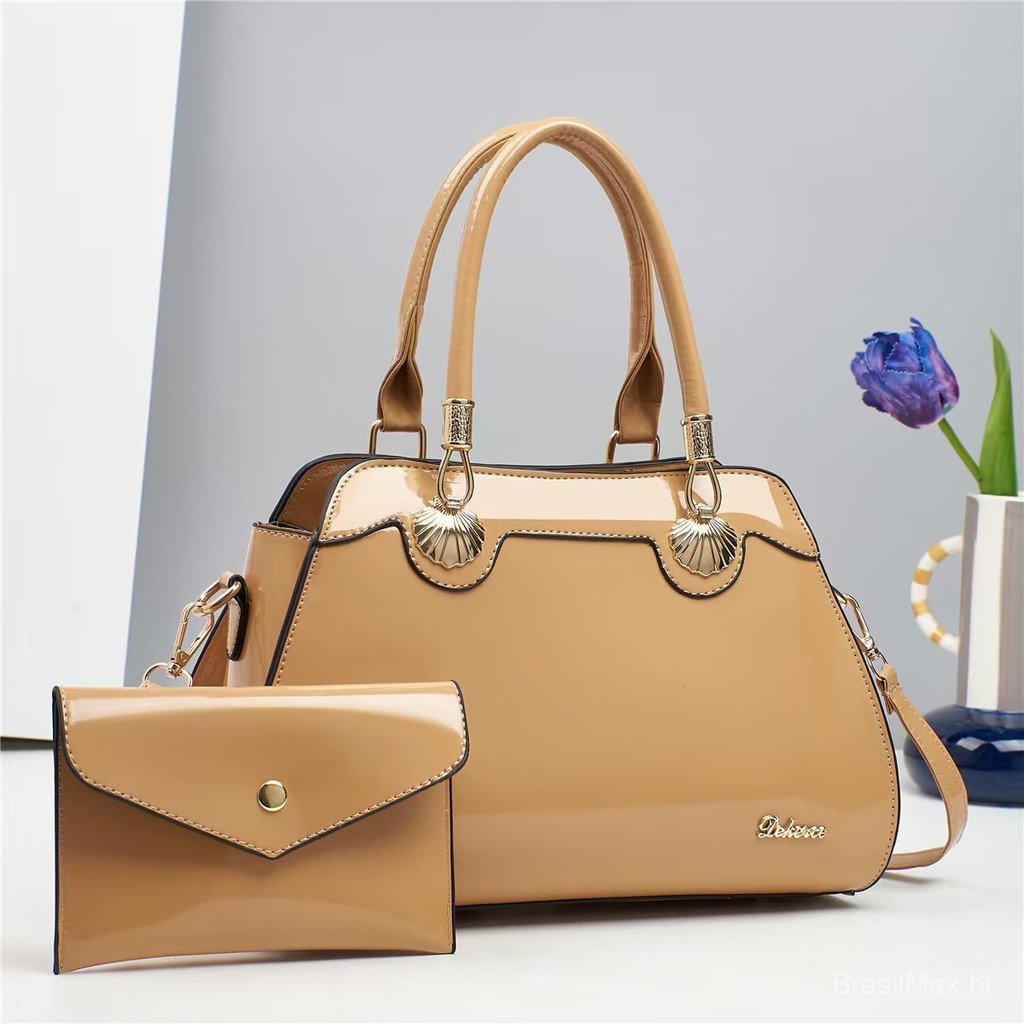 Bolsa Feminina, Bolsa Transversal, Nova Bolsa Feminina de Couro Envernizado, Bolsa de Ombro Feminina de Grande Capacidad — R$ 109,80 em Shopee