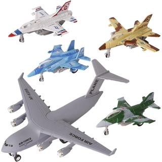 Crelloci Conjunto de 5 Brinquedos de Aviões Militares, Avião de Combate em Metal Fundido, Veículo de Brinquedo com Mecan
