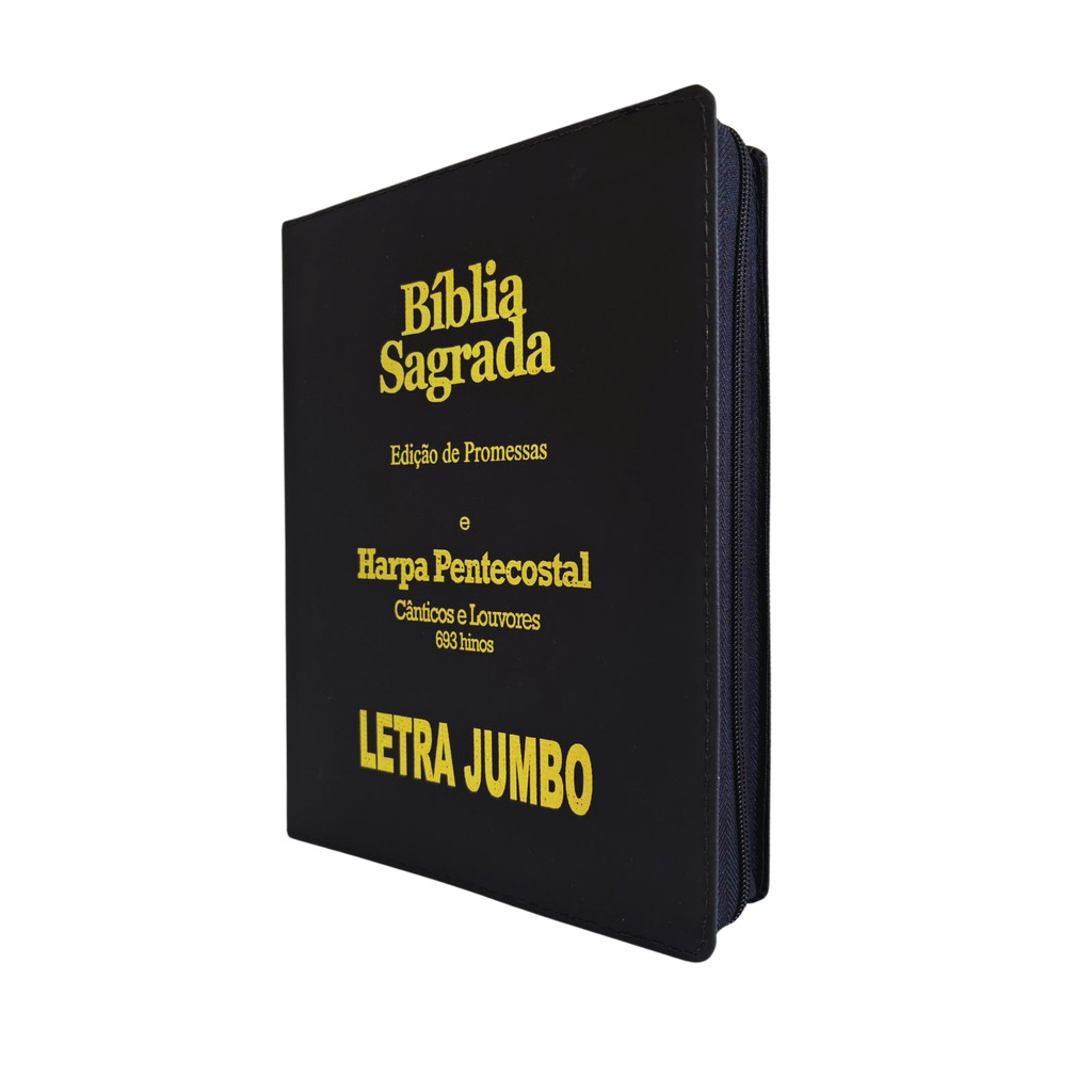 Bíblia Sagrada Letra Jumbo Ziper c Índice Preta