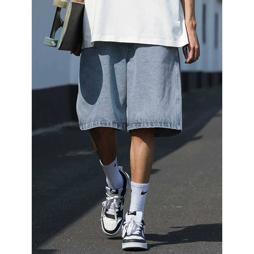 Shorts Masculinos Jeans Azul Denim Jorts Baggy Harajuku Calças Streetwear Y2k Oversize Coreano Moda Vintage Unisex Roupa