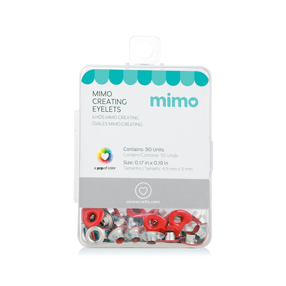 Ilhós Mimo Creating – Coração – Vermelho Puro – 9 – 4 – 5 mm – 50 Unids