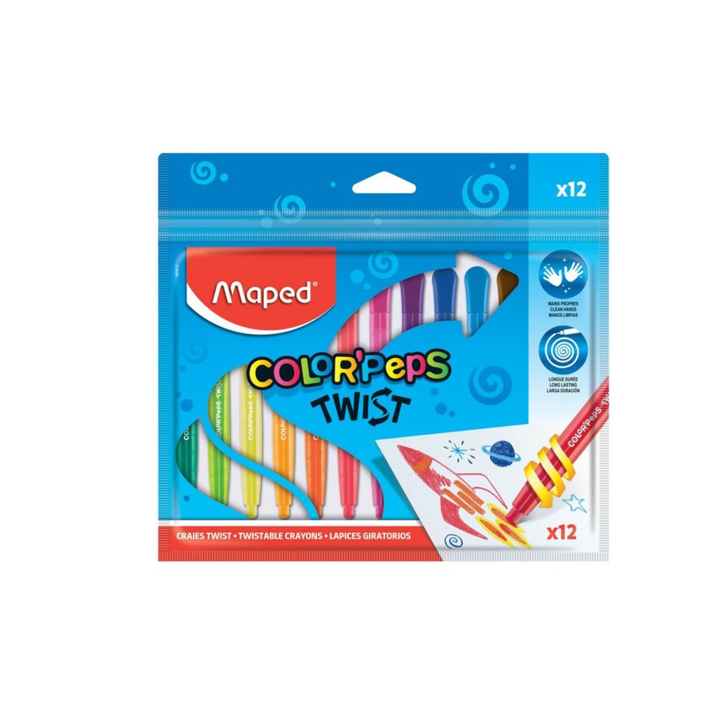 Giz de Cera Retratil Color'Peps Twist 12 Cores - MAPED