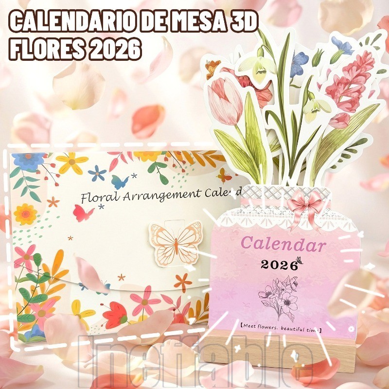 1/2 Unidades 2026 Calendário De Flores 3D-Decoração De Mesa Da Moda Presentes De Ano Novo-Cronograma Mensal Do Cavalo-Me
