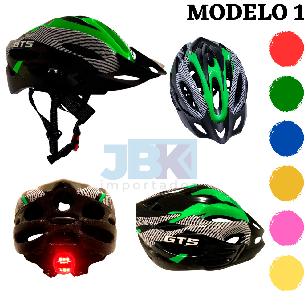 Capacete Ciclismo Com Sinalizador GTS Led Masculino e Feminino - 3 Modelos
