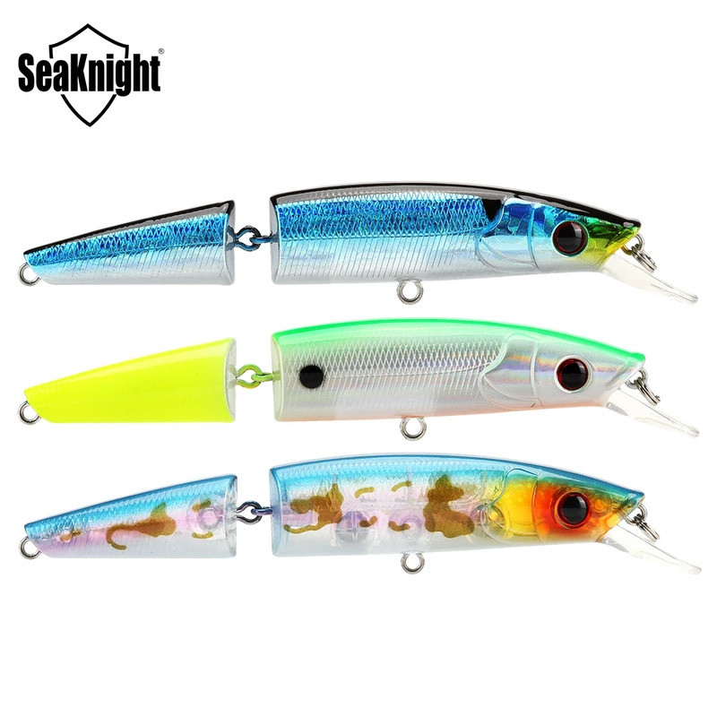 Isca Articulada SeaKnight Minnow SK041 21.5g 5in 125mm 0-1.0M 3 Seções Isca Flutuante Minnow Anzóis Afiados Isca Dura pa