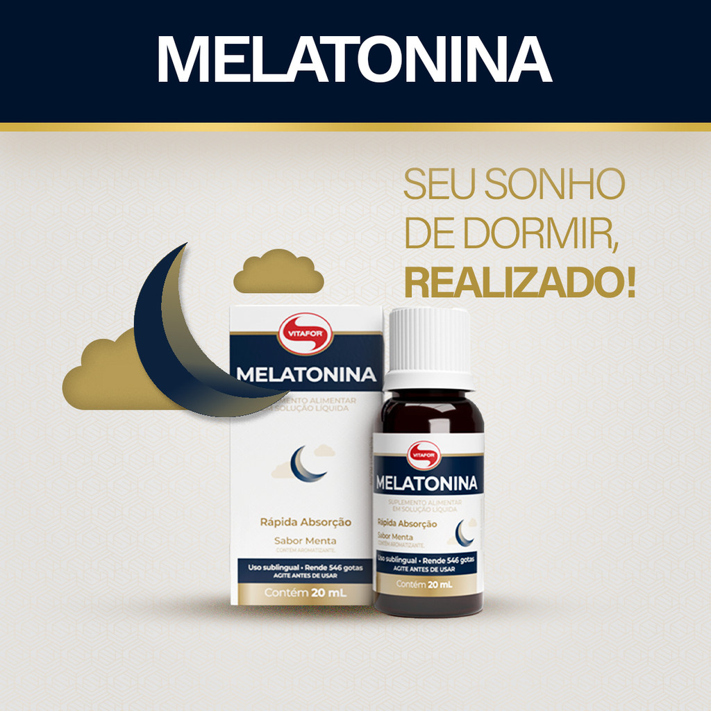 Detalhes do Melatonina Em Gotas Da Vitafor 20ml - Rápida Absorção