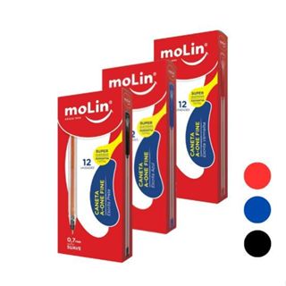 Caneta One Fine Esferográfica 0.7mm - Cx com 12 Uni Super Macia Molin A-One em Oferta na Shopee