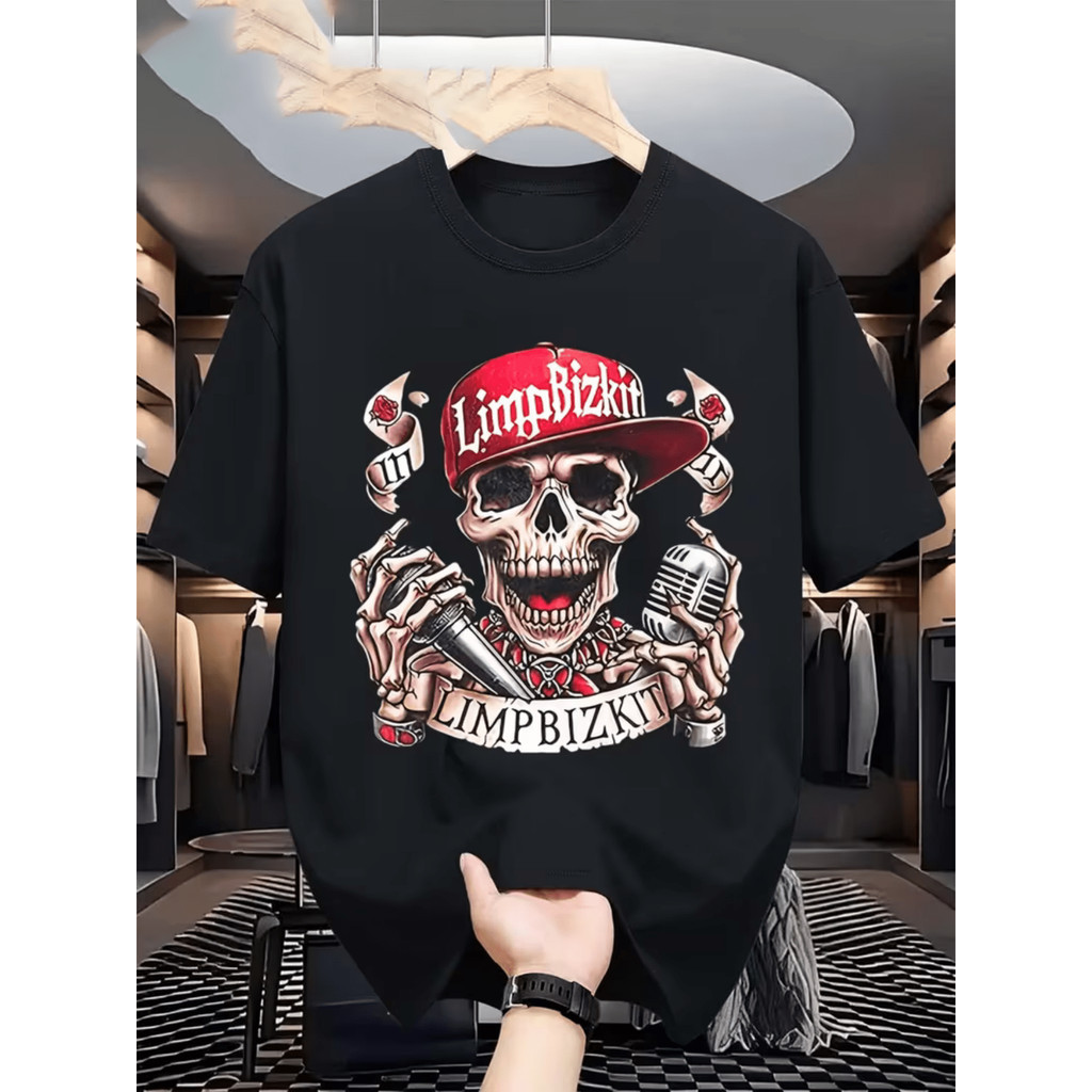 Camiseta Masculina Limp Bizkit Vintage Oversized Banda Logo Confortável Estilosa Divertida Concertos