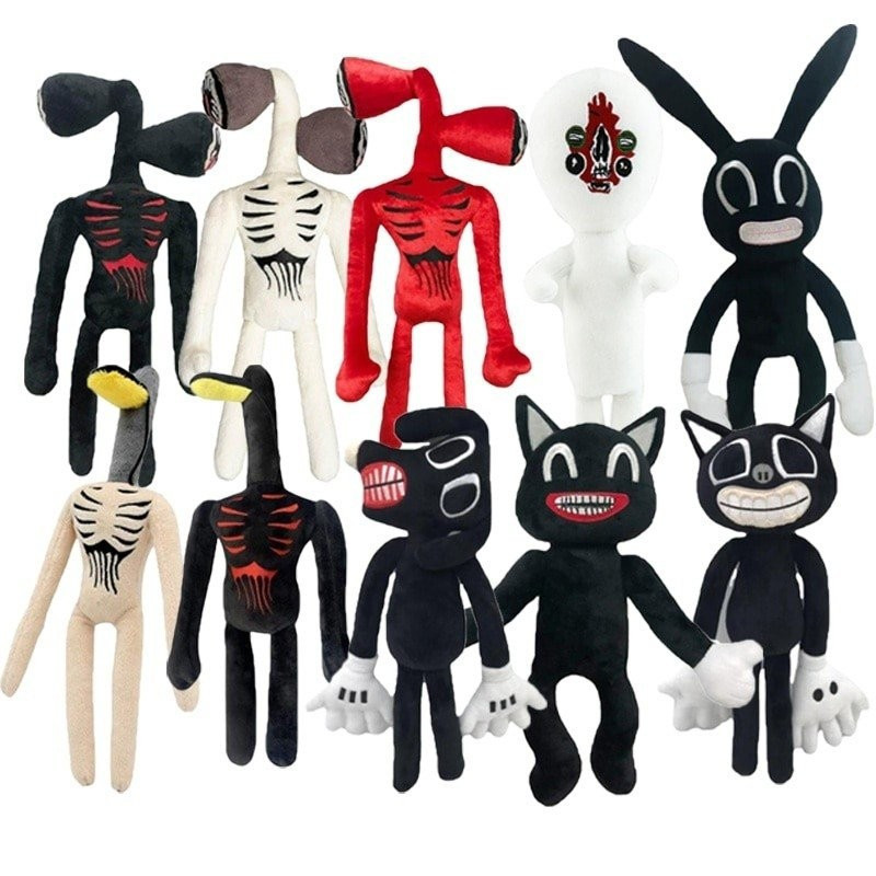 Anime sirene cabeça brinquedo de pelúcia Macio Assustador sirene cabeça boneca de pelúcia Animal gato preto brinquedo de