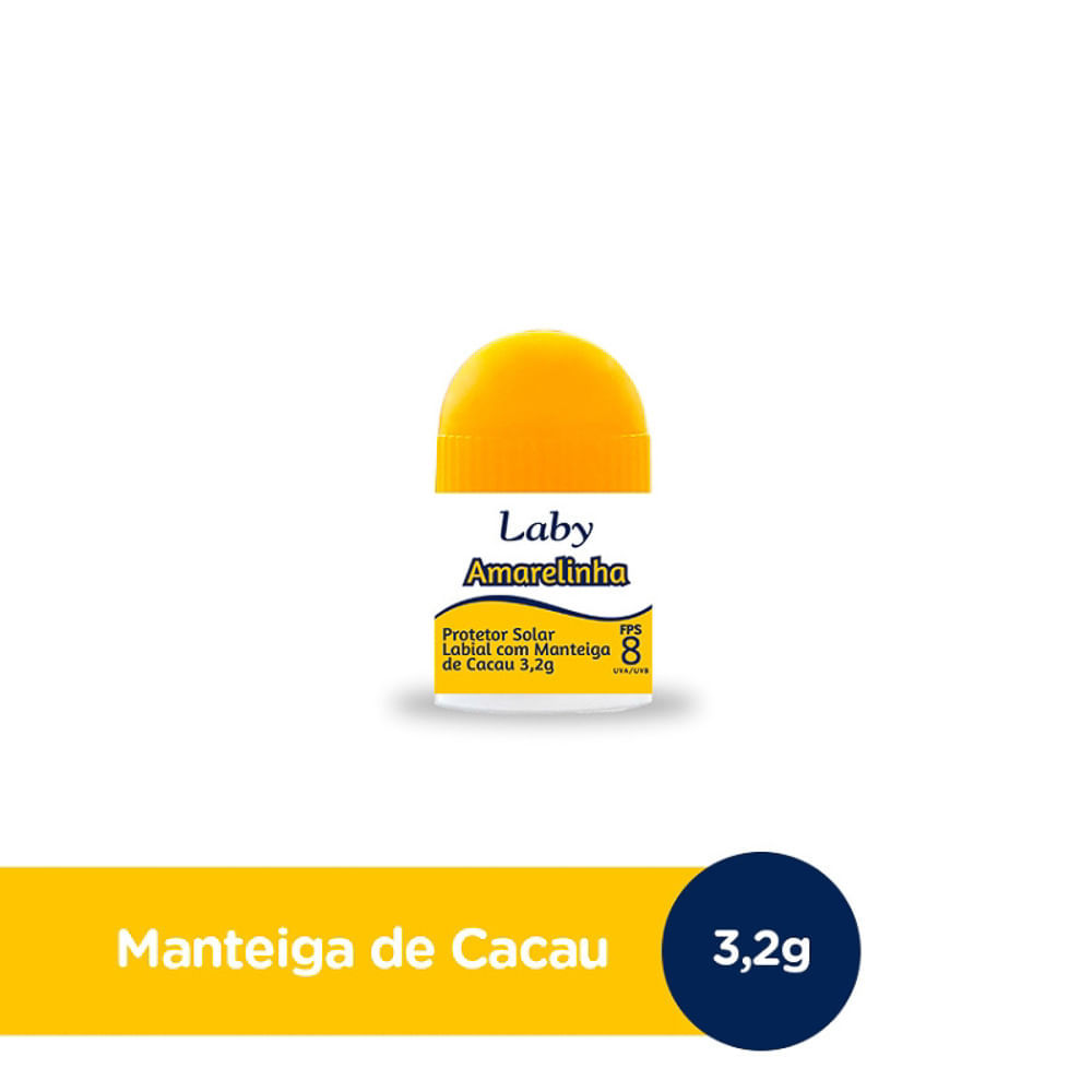 Detalhes do Protetor Solar Labial Laby FPS 8 Manteiga de Cacau com 3,2g
