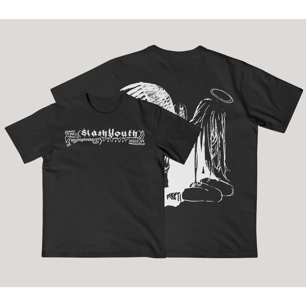 [Camiseta Premium em Algodão Puro]CC Camiseta grande anime menina anjo streetwear unissex camisa plus size gola redonda