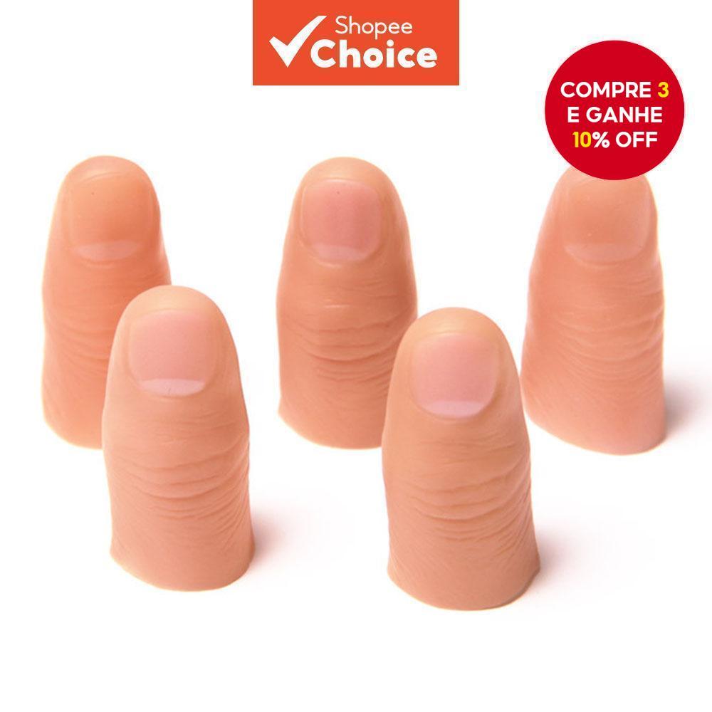 Novos 5Pcs Mangas de Dedo Mágico em Silicone Simuladas, Algemas com Impressão Digital, Confortáveis e Ajustadas como