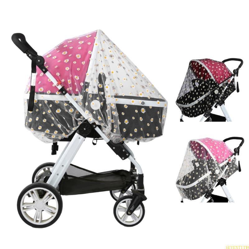 Carrinho Bebê Recém-Nascido Fly Net Margarida Bordado Insetos Capa Malha