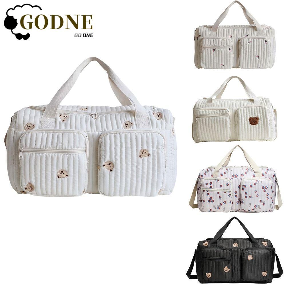 Bolsa De Fraldas Para Bebês GODNESSFO , Prática Bordada Mamãe Com Ursinho , Grande Capacidade
