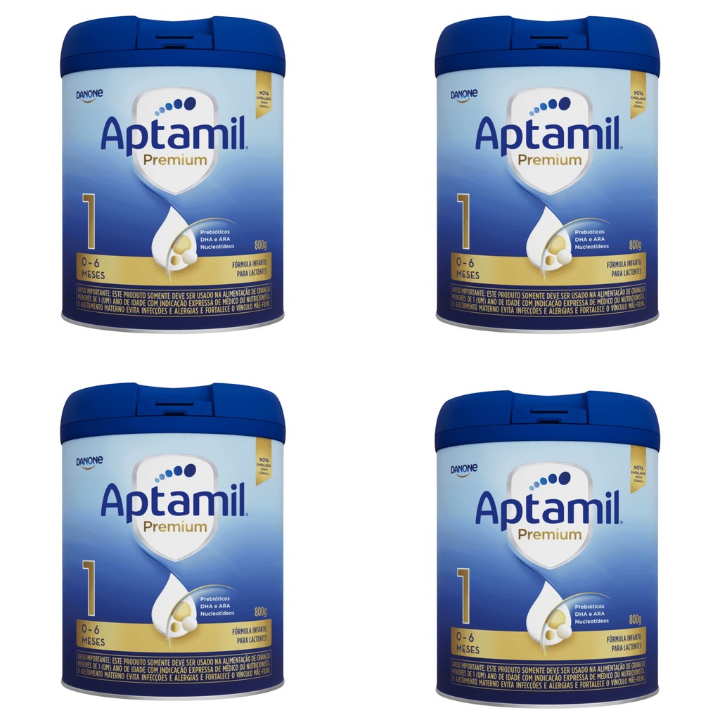 Kit com 4 Fórmula Infantil Aptamil Premium 1 - 800g