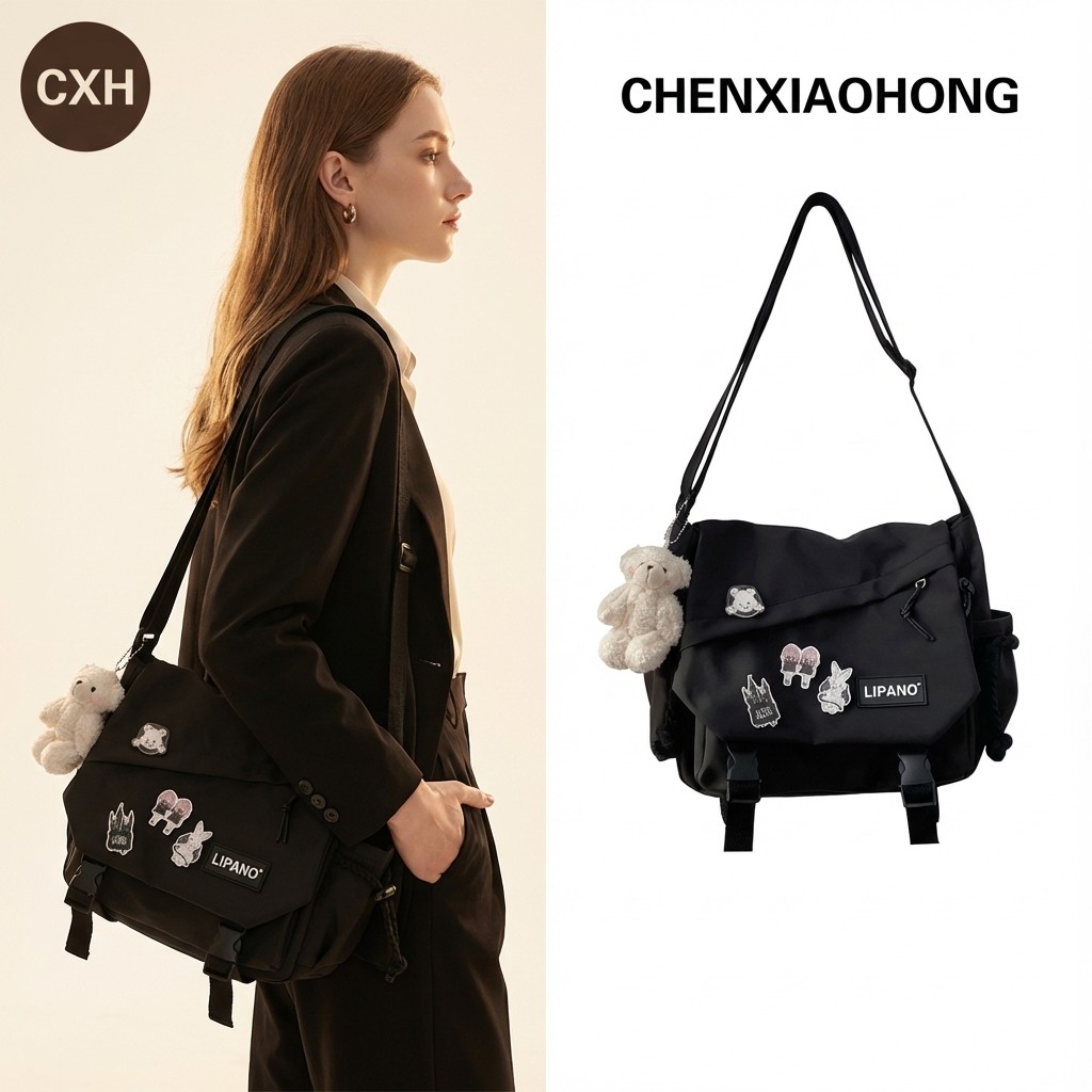CHENXIAOHONG Bolsa em nylon de grande capacidade, tipo bolsa de ombro/transversal, ideal para estudantes.