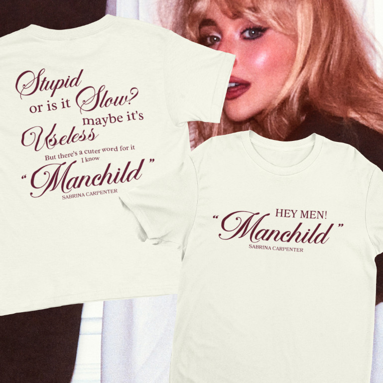 [Camiseta Premium em Algodão Puro]TT CAMISETA TSHIRT - SABRINA CARPENTER MANCHILD 100% ALGODÃO