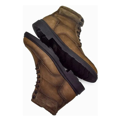 Bota Coturno Masculino Anatomic Gel Chamois Gray Confortável Antiderrapante Casual Couro Sofisticada