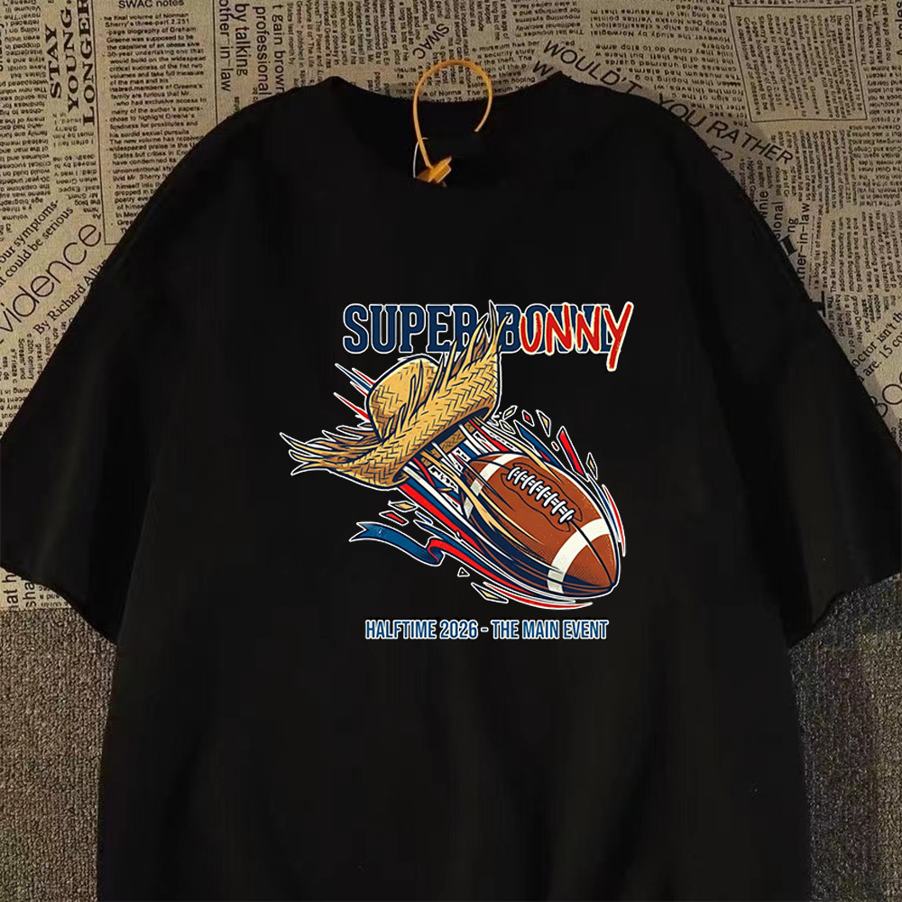 2026 Camiseta Masculino Feminino Oversized Algodão Streetwear Com Chapéu e Futebol Americano
