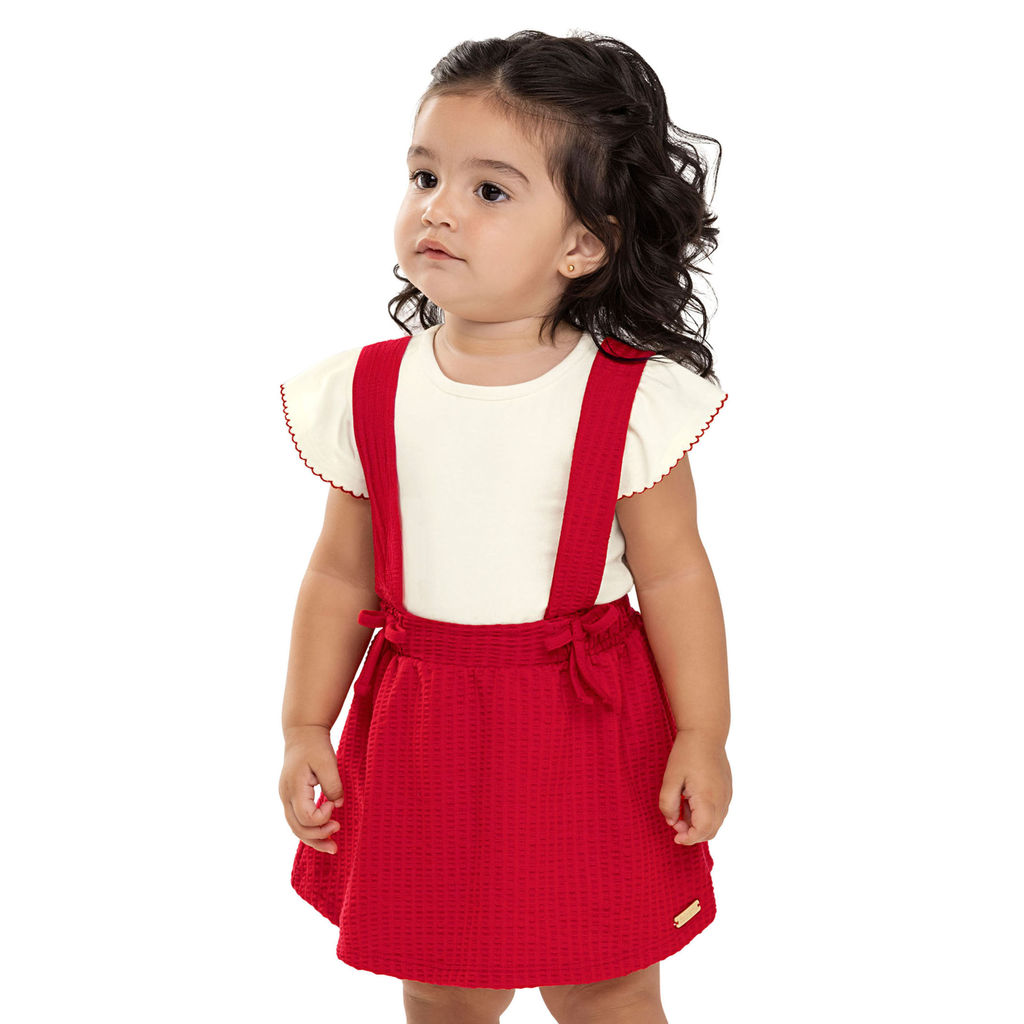 Conjunto Bebê Menina Salopete Anarruga Colorittá Bege em Oferta na Shopee