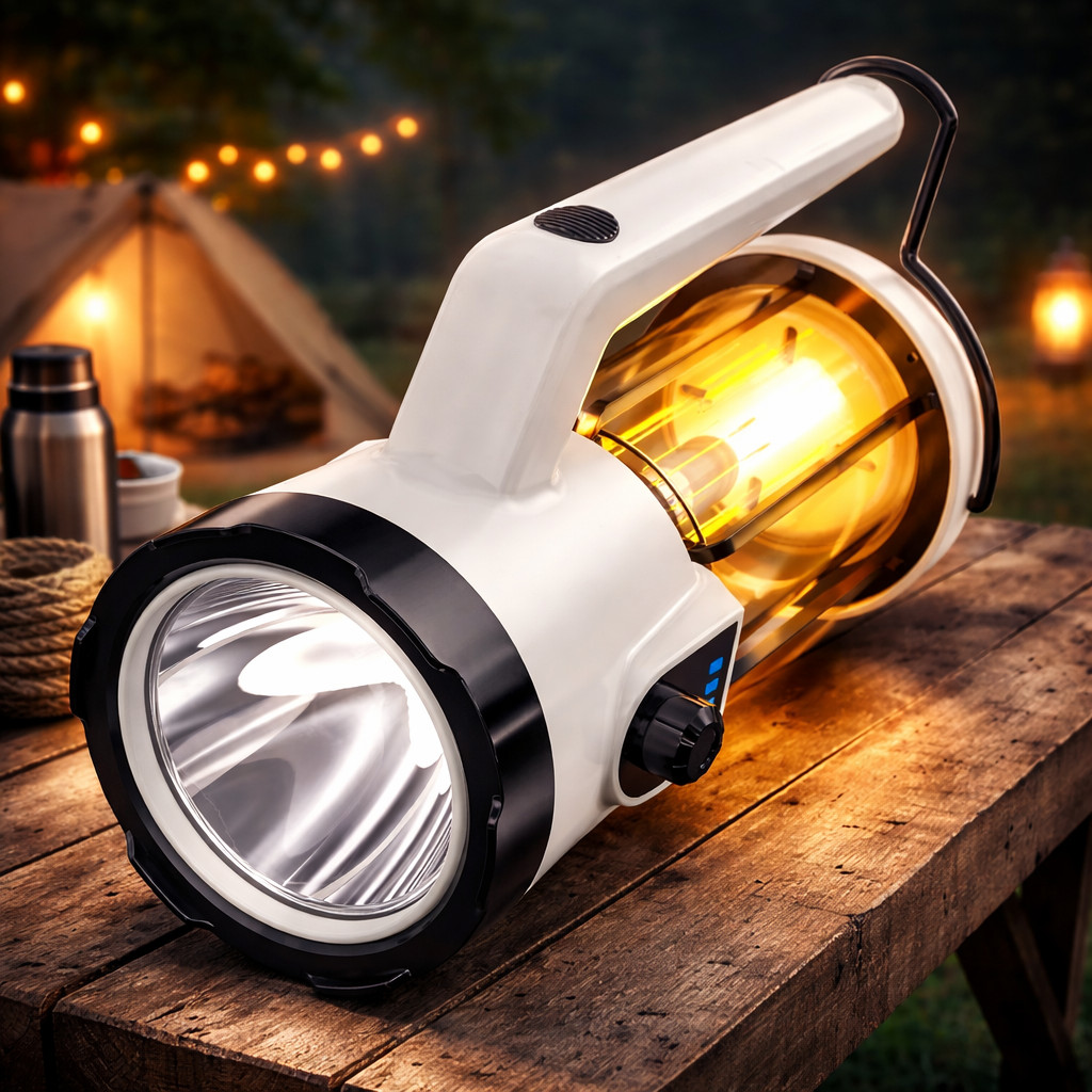 Lanterna LED para Acampamento Recarregável Tipo C com Gancho Visor de Bateria Longo Alcance ON-LT023