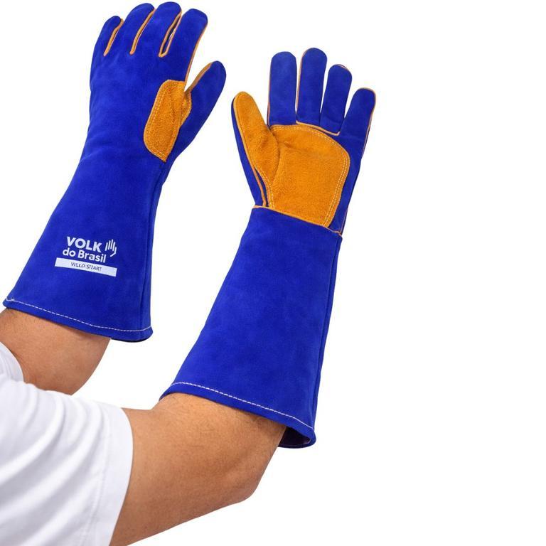 Luva Segurança Solda Weld Smart Punho 33cm TAM EG Volk CA 42917
