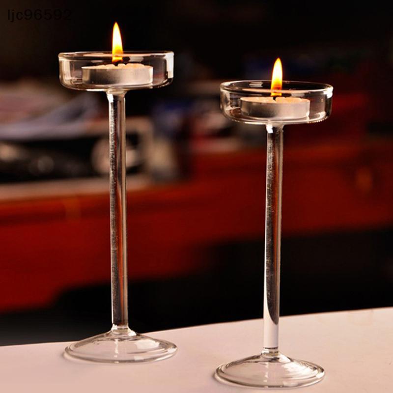 [ljc] Conjunto De Castiçais De Vidro De 1 Peça Suporte De Vela Tealight Decoração De Casa Peças Centrais De Mesa De Casa