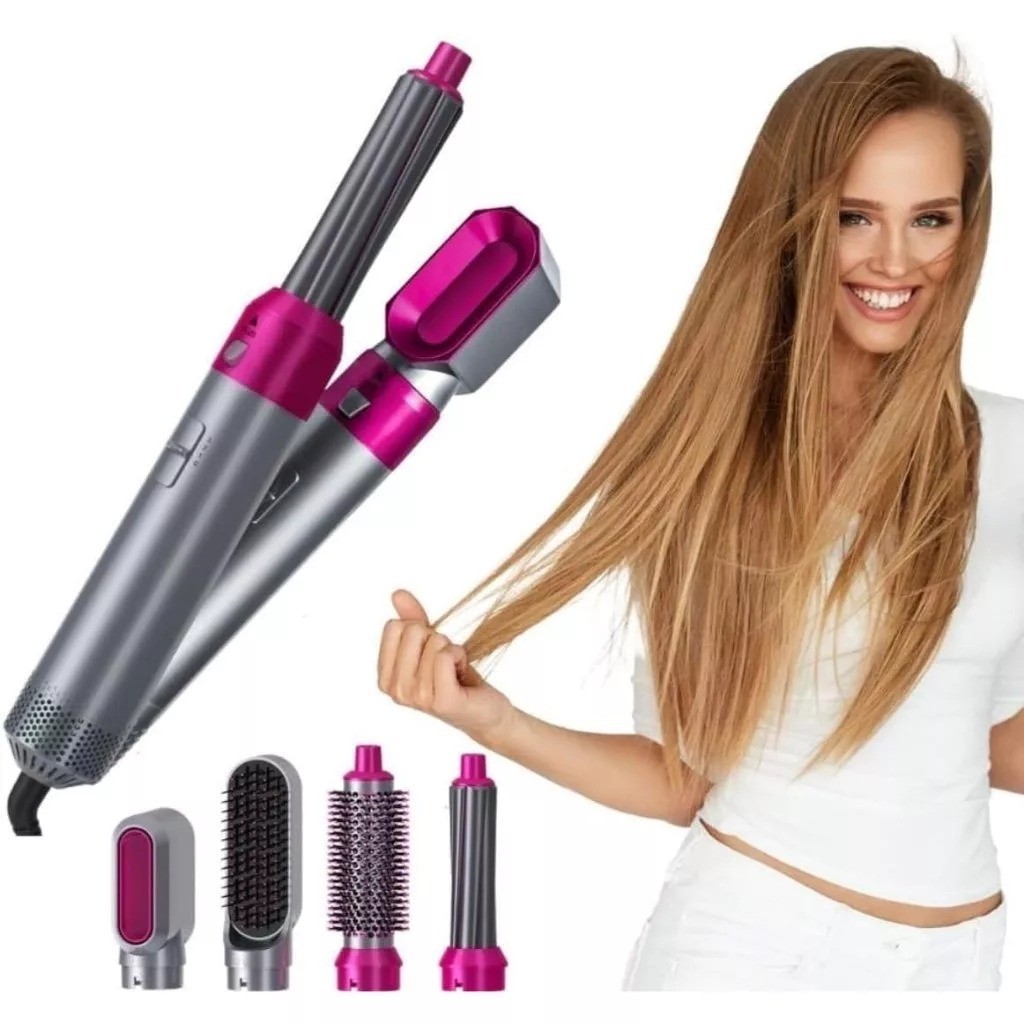 Top Escova 5 em 1, Secador, Chapinha e Modeladora de Cachos 110v
