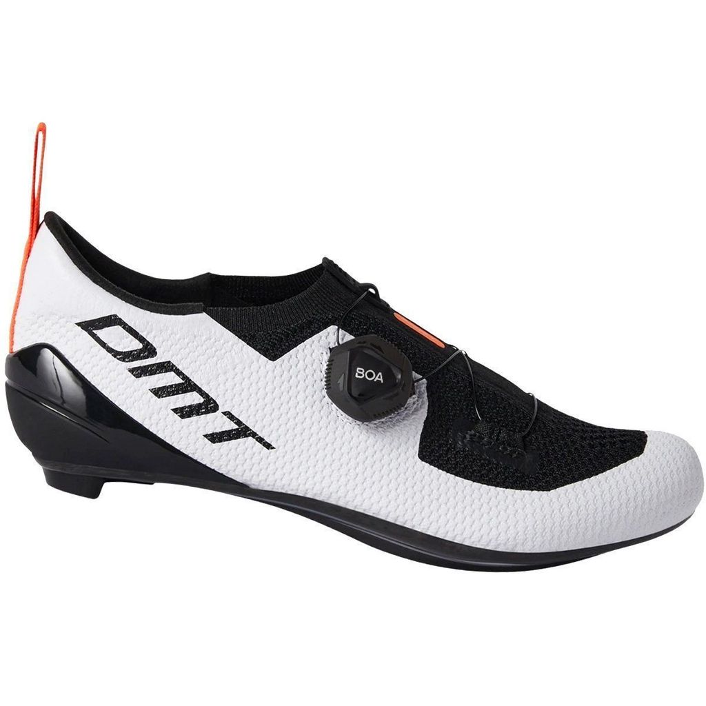 Sapatilha de Ciclismo DMT KT1 Carbon Triathlon Branca e Preta