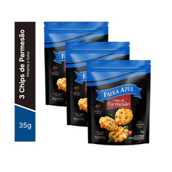 Chips de Parmesão Pimenta e Salsa Faixa Azul Pouch 35g - 3 Unid.
