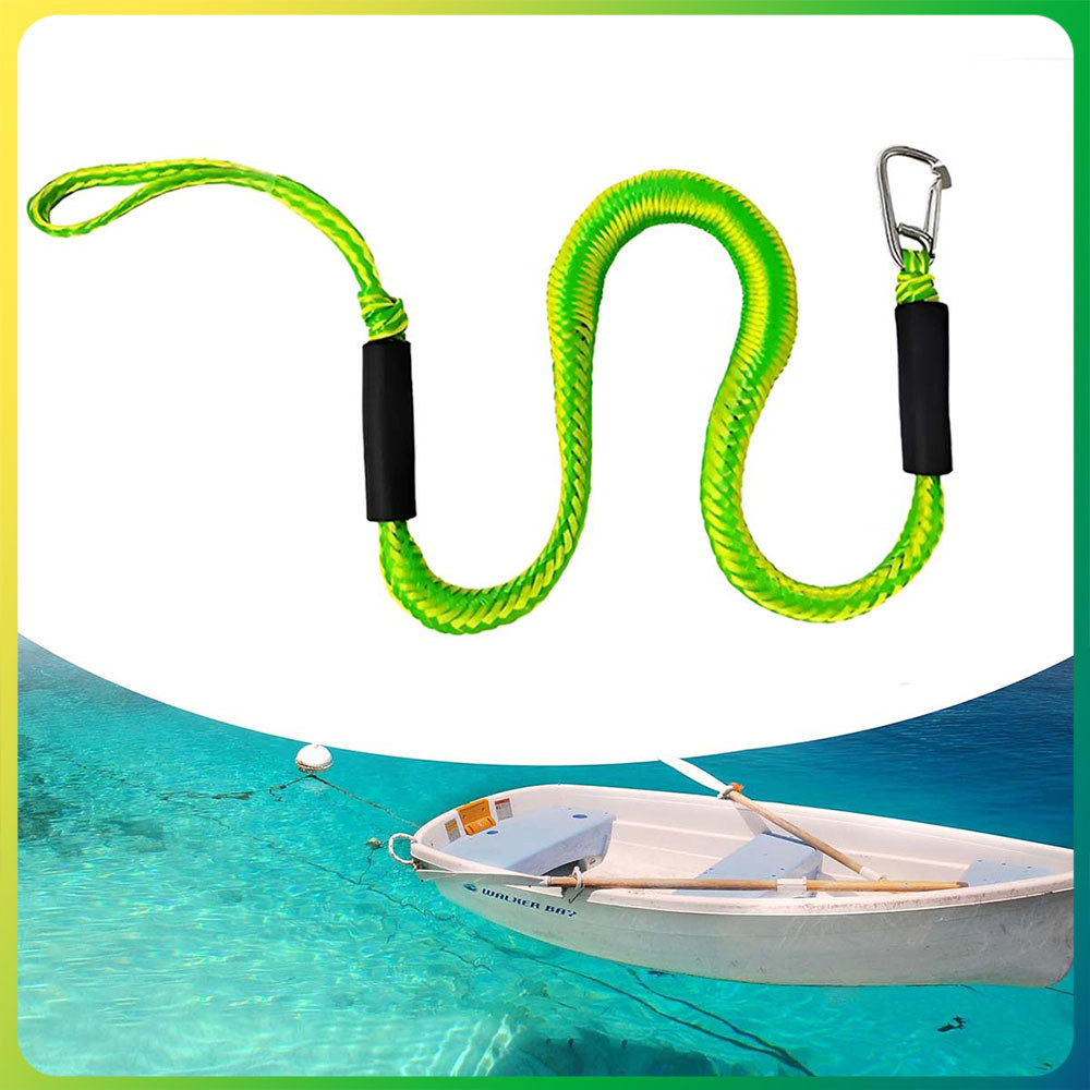 Verde Corda de amarração elástica com clipe corda náutica adequada para barcos jet skis ou embarcações pessoais 1.2-1.7m