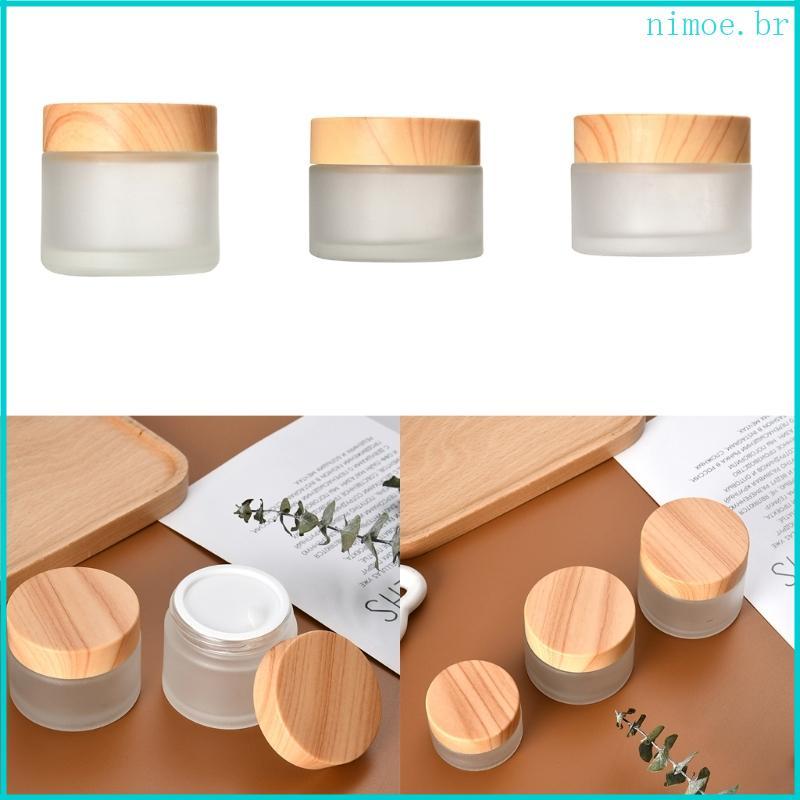 Nim 5g 10g 15g 20g 30g 50g 60g Frasco Creme Vidro Fosco Recipiente Cosmético Maquiagem Vazio Tampa Grão