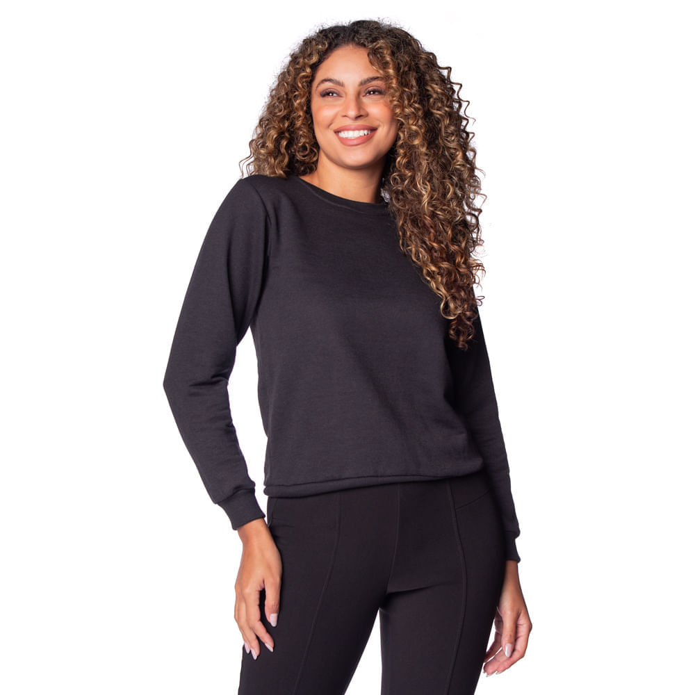 Blusão de Moletom Feminino Desayner Careca Preto em Oferta na Shopee