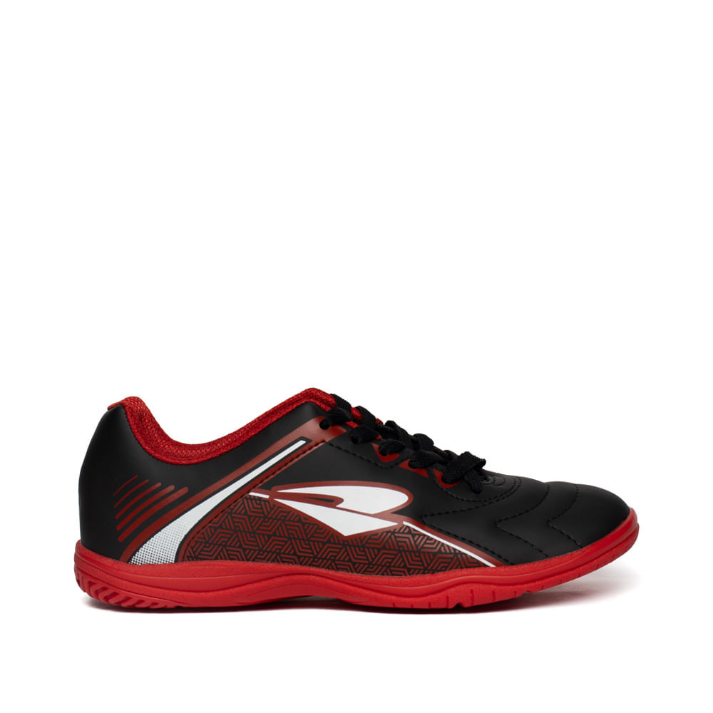 Chuteira Futsal Infantil Dray Indoor Spedy Preto/Vermelho