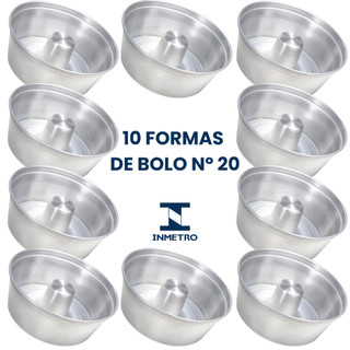 Forma Redonda 20cm com Cone em Alumínio para Bolo Caseiro