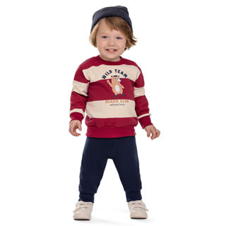 Conjunto Bebê Menino Listrado Bears Club Elian Vermelho em Oferta na Shopee