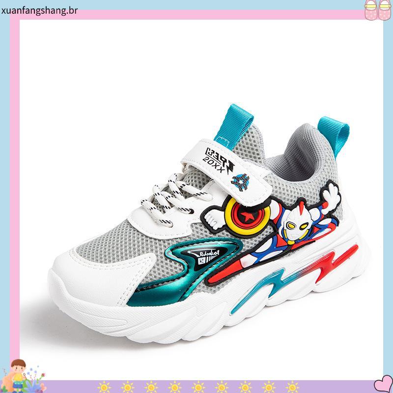 tênis infantil masculino kit tênis infantil masculino Sapatos para meninos 2024 novo Ultraman tênis infantis malha res